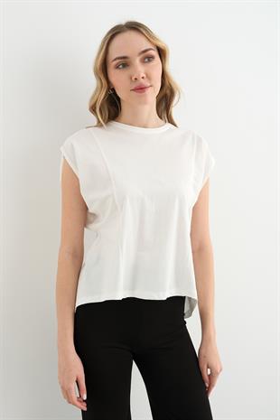 29736 ARKASI LASTIKLI TSHIRT