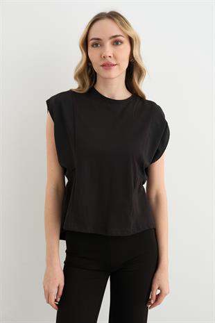 29736 ARKASI LASTIKLI TSHIRT