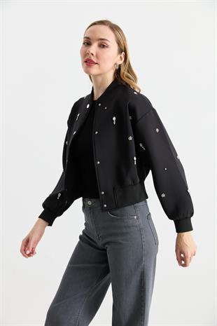 3018 TAS ISLEMELI NEOPREN BOMBER