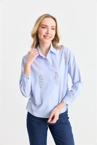 3022 CIZGILI TASLI GOMLEK