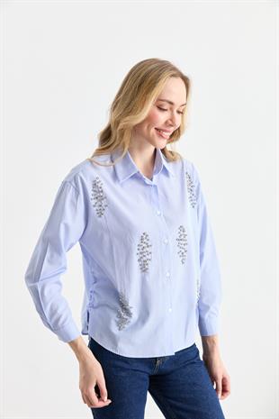 3022 CIZGILI TASLI GOMLEK