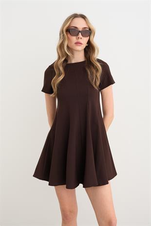 3045 PILELI MIDI ELBISE