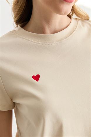 30584 BISIKLET YAKA PAMUKLU TSHIRT
