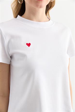 30584 BISIKLET YAKA PAMUKLU TSHIRT