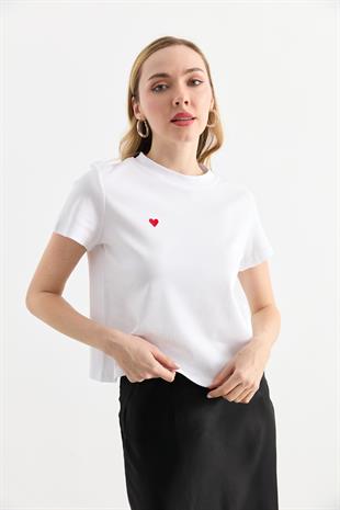 30584 BISIKLET YAKA PAMUKLU TSHIRT