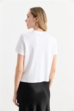 30584 BISIKLET YAKA PAMUKLU TSHIRT