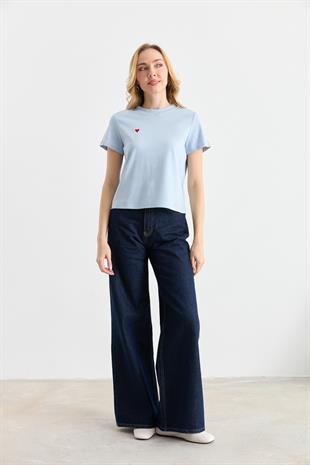 30584 BISIKLET YAKA PAMUKLU TSHIRT