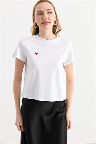 30584 BISIKLET YAKA PAMUKLU TSHIRT