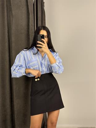 3067 CIZGILI OVERSIZE GOMLEK
