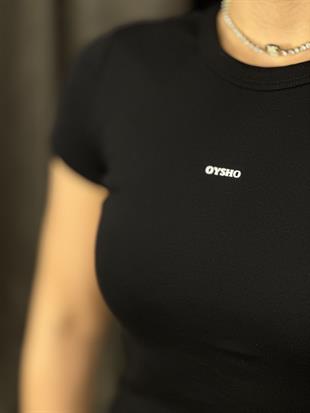 3093 KABARTMA YAZI DETAYLI TSHIRT