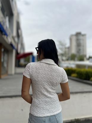 30999 KISA KOLLU DANTEL GOMLEK