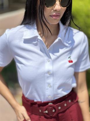 31006 POLO YAKA NAKIS DETAYLI T-SHIRT