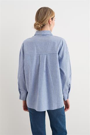 3106 CIZGILI PAMUK GOMLEK