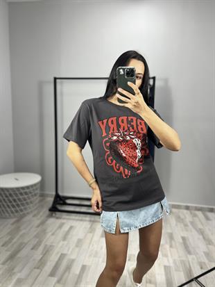 31064 BASKLI BISIKLET YAKA TSHIRT