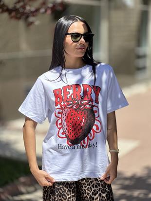 31064 BASKLI BISIKLET YAKA TSHIRT