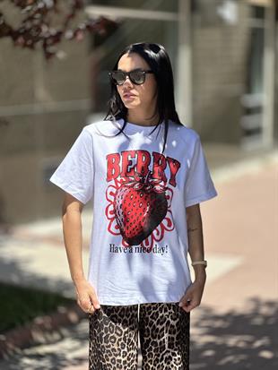 31064 BASKLI BISIKLET YAKA TSHIRT