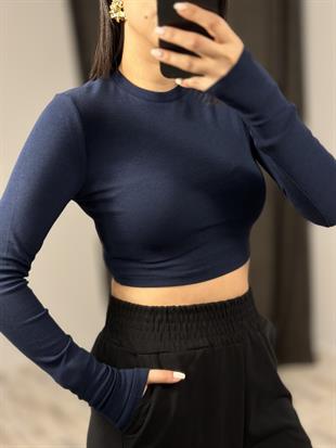 31236 UZUN KOLLU CROP TOP