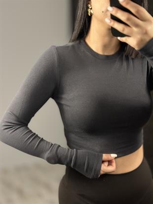 31236 UZUN KOLLU CROP TOP