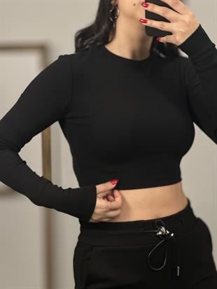 31236 UZUN KOLLU CROP TOP