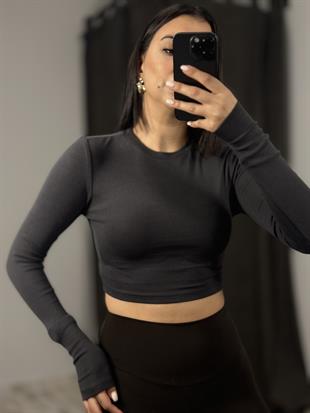 31236 UZUN KOLLU CROP TOP