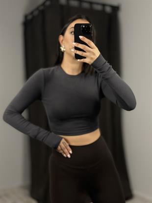 31236 UZUN KOLLU CROP TOP