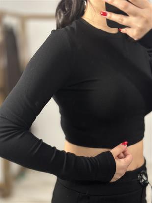 31236 UZUN KOLLU CROP TOP