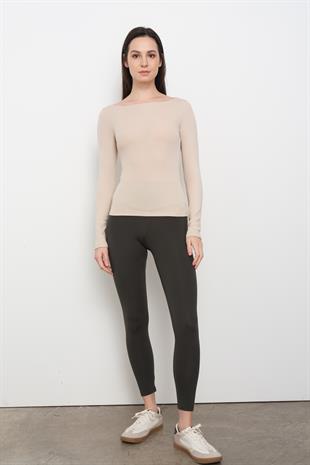 31332 KAYIK YAKA UZUN KOLLU TOP