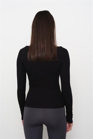 31332 KAYIK YAKA UZUN KOLLU TOP