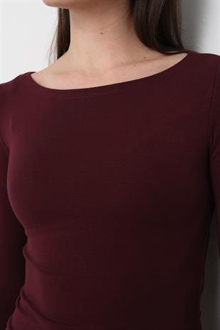 31332 KAYIK YAKA UZUN KOLLU TOP