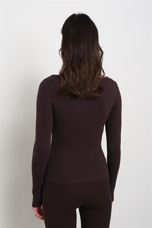 31332 KAYIK YAKA UZUN KOLLU TOP