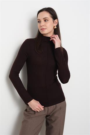 31391 DIK YAKA UZUN KOLLU TOP