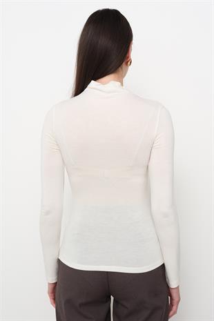 31391 DIK YAKA UZUN KOLLU TOP
