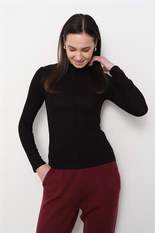 31391 DIK YAKA UZUN KOLLU TOP