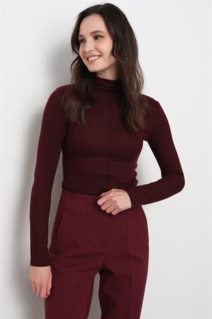 31391 DIK YAKA UZUN KOLLU TOP