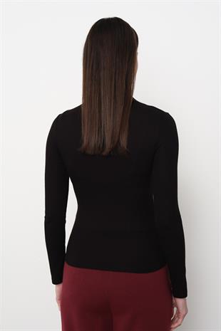 31391 DIK YAKA UZUN KOLLU TOP