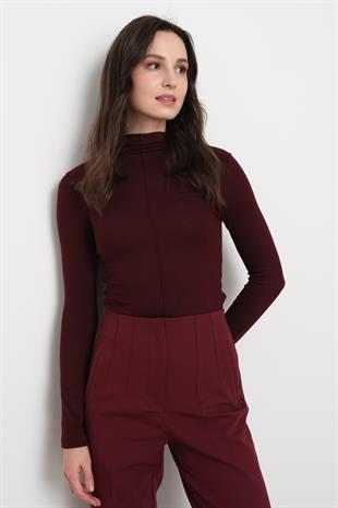 31391 DIK YAKA UZUN KOLLU TOP