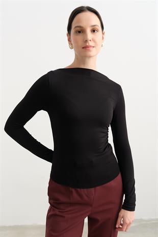 31415 UZUN KOLLU ASIMETRIK TSHIRT