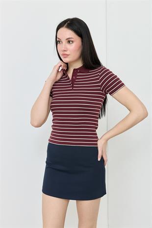 31464 CIZGILI POLO YAKA TSHIRT