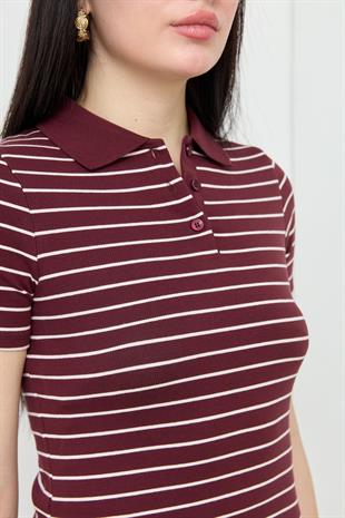 31464 CIZGILI POLO YAKA TSHIRT