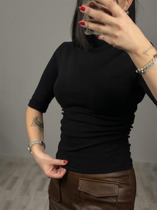 31470 DIK YAKA BUZGULU TSHIRT