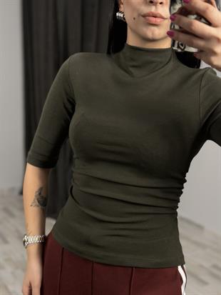 31470 DIK YAKA BUZGULU TSHIRT