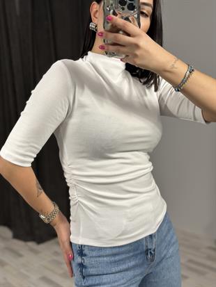 31470 DIK YAKA BUZGULU TSHIRT