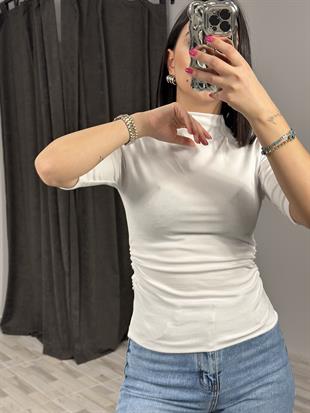 31470 DIK YAKA BUZGULU TSHIRT