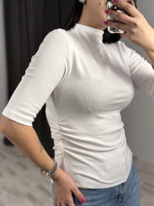 31470 DIK YAKA BUZGULU TSHIRT
