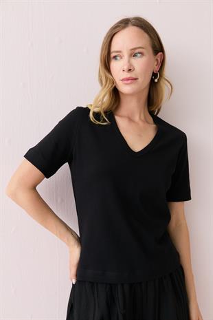 31840 V YAKA KISA KOLLU TSHIRT