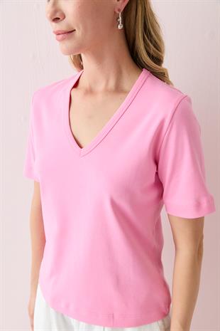 31840 V YAKA KISA KOLLU TSHIRT