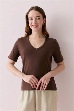 31840 V YAKA KISA KOLLU TSHIRT
