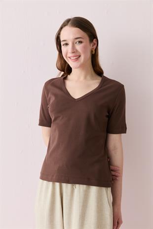 31840 V YAKA KISA KOLLU TSHIRT