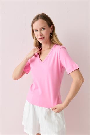 31840 V YAKA KISA KOLLU TSHIRT
