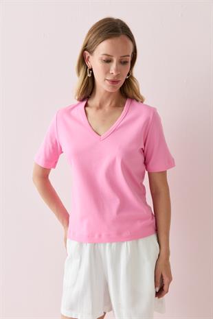 31840 V YAKA KISA KOLLU TSHIRT